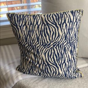 Blue Zebra Print pillow